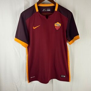 Nike AS Roma Maroon and Gold Soccer Jersey
